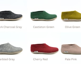 Felt Colorful Indoor Shoes - Choose Your Own - Handmade Colorful Felt Shoes With Suede Leather Sole - Indoor Footwear - Gift