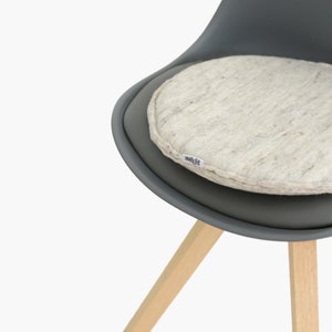 Set of 2, Handmade Round Chair Cushions- Wool Chair Pads: Customizable -Felt Seat Pads