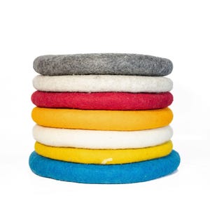 Set of 2, Handmade Chair Pads| Wool Seat Pad | Natural Wool Felted Chair Cushion | Eco-Friendly