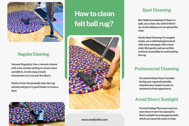 Cleaning instructions of felt rugs