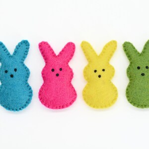 Felted Easter Ornament- Set Of Bunnies- Handmade Easter Bunnies- Made Using 100% Pure Wool