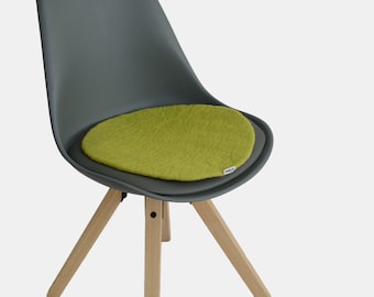 Handmade Wool Felt Chair Pad Set, Light Green, Washable