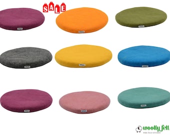 Handmade Felt Wool Chair Cushion – Soft, Supportive & Naturally Comfortable Round Seat Pad, Crafted from 100% Pure Wool in Nepal.