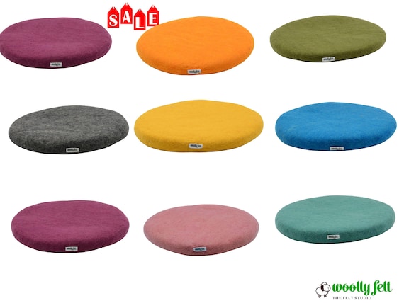 Handmade Felt Wool Chair Cushion – Soft, Supportive & Naturally Comfortable Round Seat Pad, Crafted from 100% Pure Wool in Nepal.