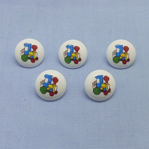 5 x Round Train Buttons