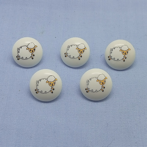 5 x Round Sheep Buttons