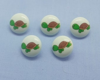 5 x Round Turtle Buttons