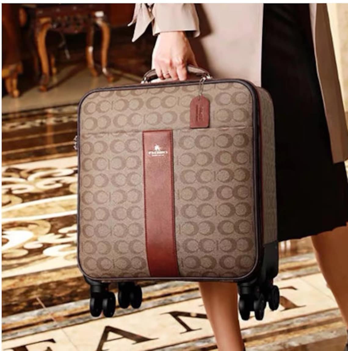 New pu leather luggage sets Women fashion rolling suitcase Etsy