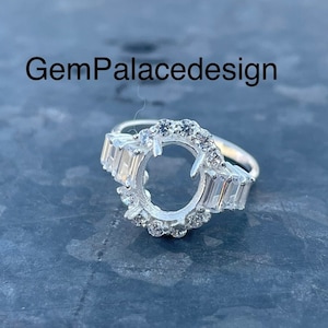 7x9 mm Oval Semi Mount Ring setting Engagement Ring Setting blank Ring 925 Sterling Silver Ring Blank Setting Handmade Ring