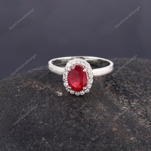 Natural Ruby Ring. Minimalist ring. jewelry ring. 925 Sterling Silver Ring. Statement ring. Anniversary Gift. Boho Jewelry. Gift Her