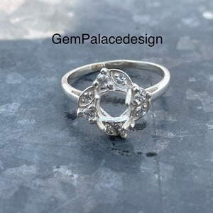 6 mm Square Semi Mount Ring setting Engagement Ring Setting blank Ring 925 Sterling Silver Ring Blank Setting Without Stone Ring