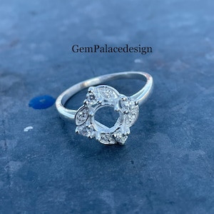 6 mm Round Semi Mount Ring setting Engagement Ring 4 mm Round Setting blank Ring 925 Sterling Silver Ring Blank Setting jewelry Ring