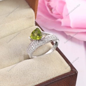Dainty Ring | Natural Peridote Ring | Minimalist Ring | 925 Sterling Silver Ring | Handmade Ring | Boho Ring | Promise Ring | Holiday Ring |