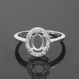 Semi Mount Ring setting 6x8 mm Oval Engagement Ring Setting Solitaire Ring Blank 925 Sterling Silver Ring Blank Setting jewelry Ring