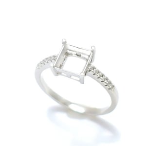 Stunning !!! 925 Sterling Silver Square Ring Setting - 7, 8, 9, 10, 11, 12, 13, 14 mm Ring Setting, Silver Setting Ring Engagement ring