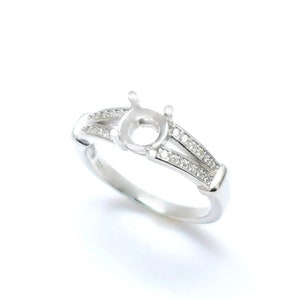 925 Sterling Silver Round Ring Setting, Beautiful Round 5, 6, 7, 8 mm Ring Setting, Silver Setting Ring, Semi Mount Ring Engagement ring