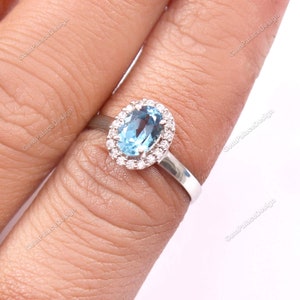 Organic " Natural Swiss Blue Topaz Ring " Statement Ring " 925 Sterling Silver Ring " Minimalist Ring " Boho Jewelry " Ring " Promise Ring "