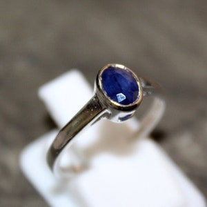 Natural Diffusion Sapphire And Gemstone Ring - 925 Solid Sterling Silver - Handmade Silver Ring Engagement ring Anniversary Gift For Her