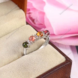 Natural Tourmaline Ring . 925 Sterling Silver Ring . Handmade Ring . Statement Ring . Anniversary Gift . Minimalist Ring . Engagement Ring .