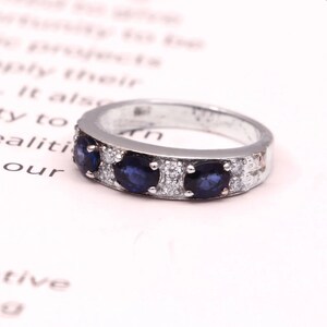 Natural blue Sapphire ring in 925 sterling Silver for Women and girls,blue Sapphire Ring, Gift for her, Blue stone ring