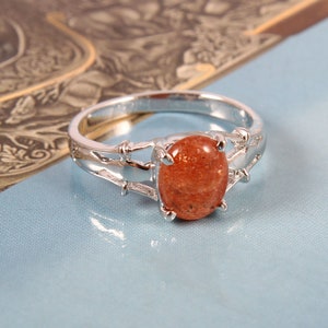 Sunstone Ring, 925 Sterling Silver Ring, Statement Ring, Stackable Ring, Jewelry, Handmade Band Ring, Sunstone Ring, Minimalist Ring,