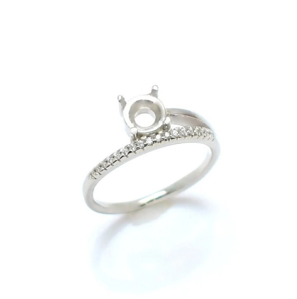 Fabulous Ring Setting, 925 Sterling Silver Round Ring Setting, Beautiful Round 5, 6, 7, 8 mm Silver Setting Ring, Semi Mount Ring Engagement