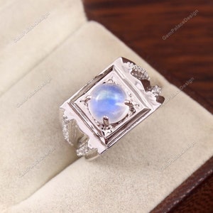 dainty Natural Rainbow Moonstone Ring. Statement ring. Gemstone ring. Rainbow ring. Wedding rings. Bridesmaid Gift here. Christmas gift