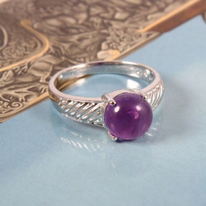 Amethyst Ring | 925 Sterling Silver Womens Ring | Personalized Ring | Womens Jewellery | Amethyst Jewellery | Minimalist Ring | Modern Style