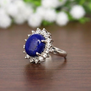 Lapis Lazuli Ring . Blue Gemstone Ring . Handmade Ring . Minimalist Ring . Statement Ring . Wedding Ring . boho Ring . Birthday Gift