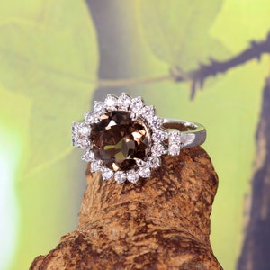 Natural Smoky Quartz Ring - 925 Sterling Silver Ring - Smoky Quartz Ring - Quartz Ring - Smoky Jewelry - jewelry Ring - Prong Ring