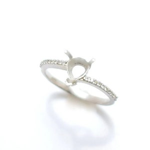 Beautiful 925 Sterling Silver Pear Ring Setting With Zircon, Pear 7x5 To 14 x 10 mm Ring Setting, Silver Semi Mount Ring Engagement ring