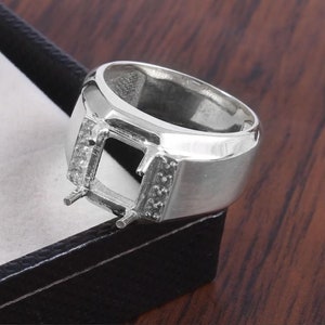 Semi Mount Ring setting 8x10 mm Octagon Shape Engagement Ring Setting Solitaire Ring 925 Sterling Silver Ring Blank Setting Handmade Ring