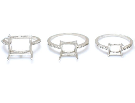 Square Silver Ring, Square Band, Geometric Ring, Unisex Ring