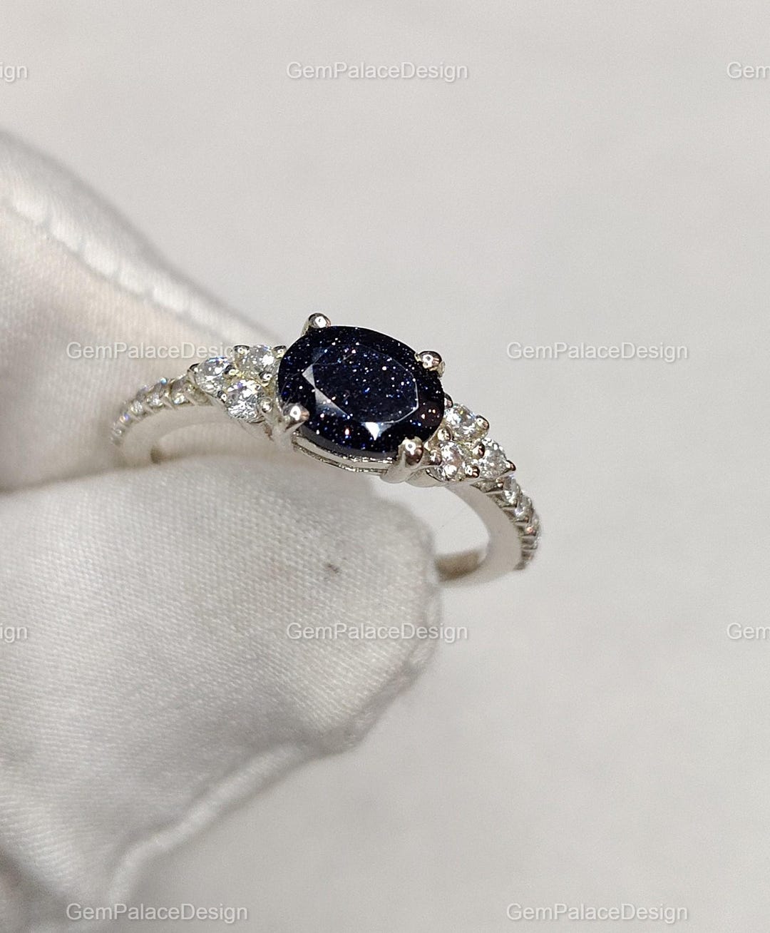 Oval Shape Sandstone Ring 925 Sterling Silver Ring Engagement Galaxy ...