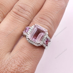 Natural Amethyst Ring jewelry Ring 925 Sterling Silver Ring Statement Ring Minimalist Ring Stackable Ring Anniversary Gift For Her