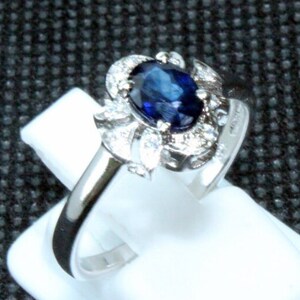 5 x 7 MM Oval Cut - Diffusion Sapphire And Cubic Zirconia Gemstone Ring - 925 Solid Sterling Silver - jewelry Silver Ring Engagement ring