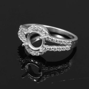 Semi Mount Ring setting 8x8 mm Round Engagement Ring Setting Solitaire Ring Blank 925 Sterling Silver Ring Blank Setting Handmade Ring