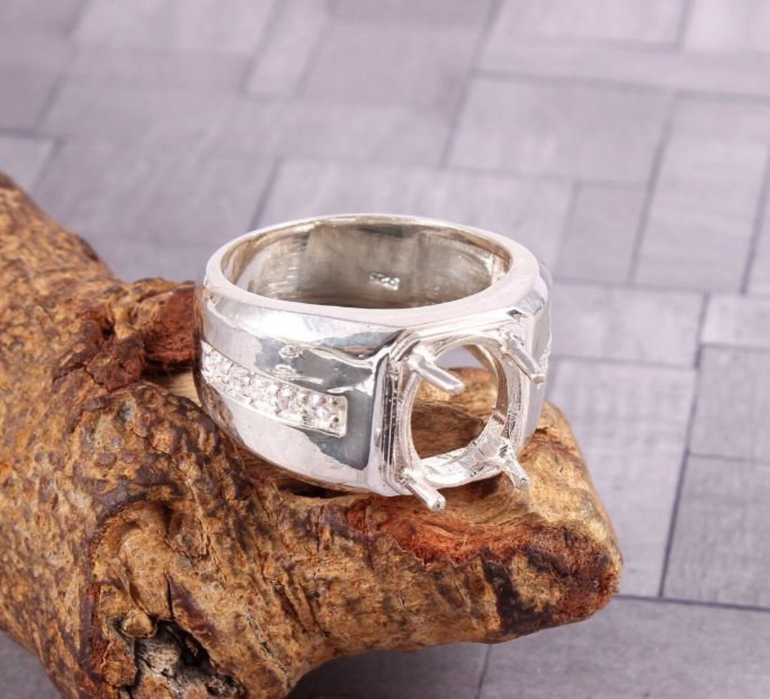 Setiangon Shape Semi Mount Ring Setting 8x10 Mm Oval Shape Engagement Ring Setting ...