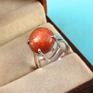 Sun Stone Ring, 925 Sterling Silver Ring, Sunstone ring Natural Gemstone Ring, 925 Sterling Silver Ring, jewelry Gift for Her, Stone Ring