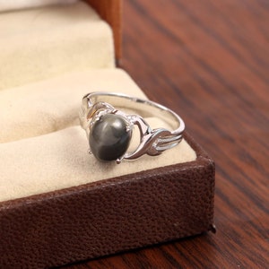 Cat eye ring, natural gemstone jewelry Ring, Cat eye ring, 925 sterling silver ring, ring for women, boho jewelry ring, wedding gift,