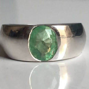 Natural Emerald Gemstone Ring - 925 Solid Sterling Silver - jewelry Silver Ring - Engagement ring Anniversary Gift For Her