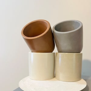 3&quot; Planter w/ Saucer   |  Concrete Planter | Minimalist Planter | Succulent Planter | Indoor Planter | Flower Pot |