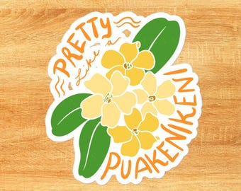 Puakenikeni Sticker: Yellow Hawaiian Floral Vinyl Decal