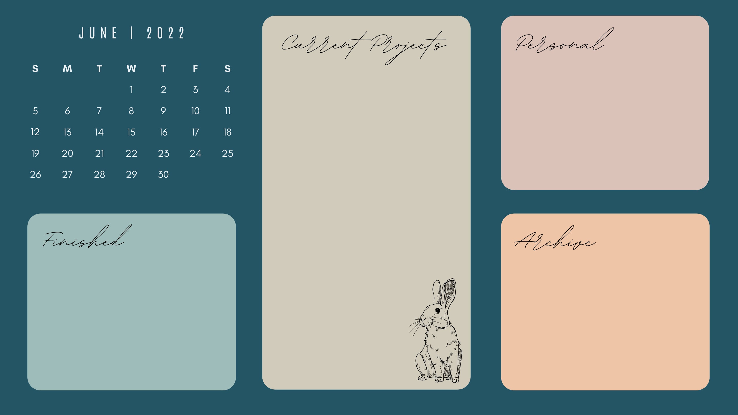 Desktop Wallpaper Organizer: Bunny | Etsy