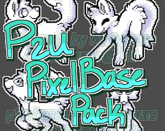 Mspaint Chibi Wolf | Pixel Base | Furry P2U - Etsy UK