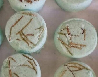 Mini Bath Bomb Rosemary Gift Set of 6- Natural Bath Bomb- Relaxing Bath Bomb- Shower Steamer- Wedding Favor- Essential Oil- Spa- Bridal Gift