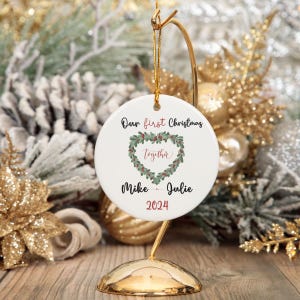 Couples Christmas Ornament, Personalized Couple Names Christmas Ornament, ur First Christmas Together, New Couple Gift