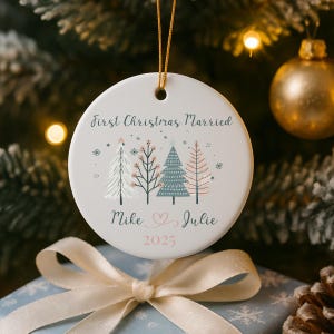 First Christmas Married Personalize Ornament,Mr Mrs Ornament, Personalized Wedding Gift,Newlywed Christmas Gift,Our First Christmas Ornament