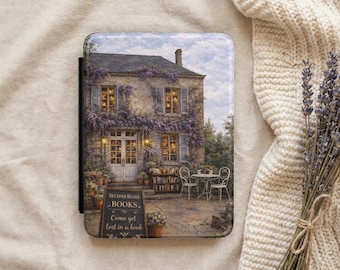French Country Cottage Kindle Case, Cozy Bookshop Aesthetic Cover, Cottagecore Reading Nook, Book Lover Gift, Paperwhite 12th Gen Case