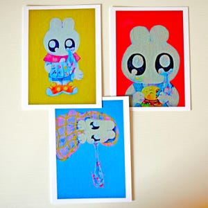 Cartões postais de pintura do Crybunny